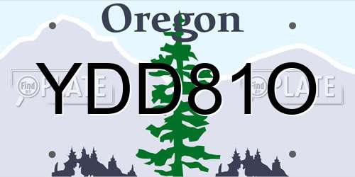 YDD81O Oregon License Plate