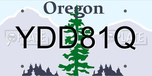 YDD81Q Oregon License Plate