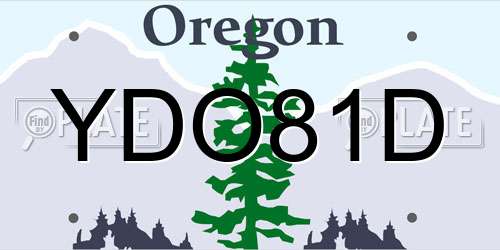 YDO81D Oregon License Plate