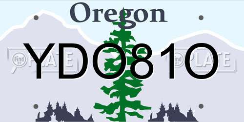 YDO81O Oregon License Plate