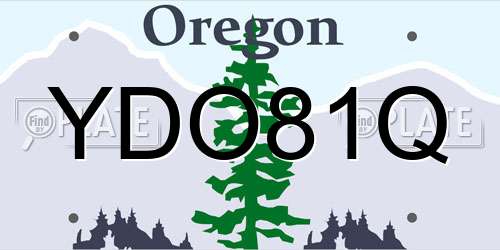 YDO81Q Oregon License Plate