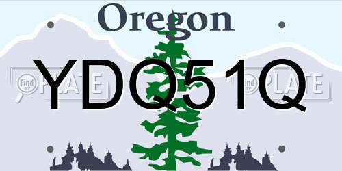 YDQ51Q Oregon License Plate