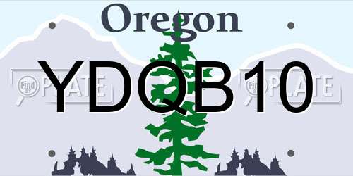YDQB10 Oregon License Plate