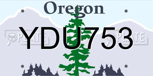YDU753 Oregon License Plate