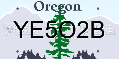 YE5O2B Oregon License Plate