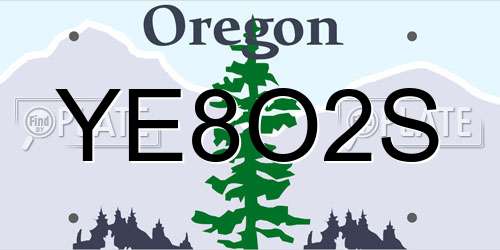 YE8O2S Oregon License Plate