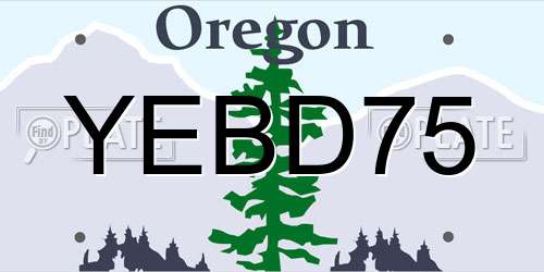 YEBD75 Oregon License Plate