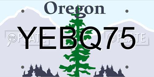 YEBQ75 Oregon License Plate