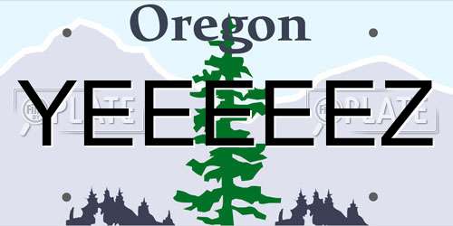 YEEEEEZ Oregon License Plate