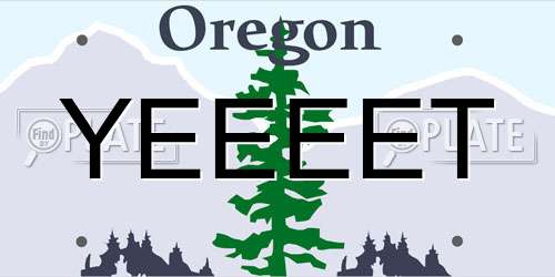 YEEEET Oregon License Plate