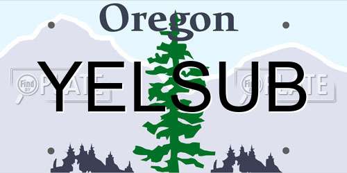 YELSUB Oregon License Plate