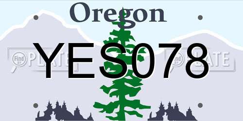YES078 Oregon License Plate