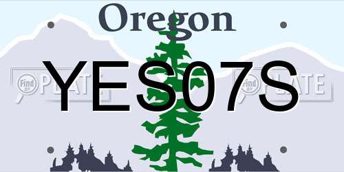 YES07S Oregon License Plate