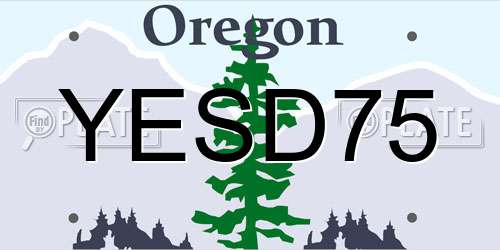 YESD75 Oregon License Plate