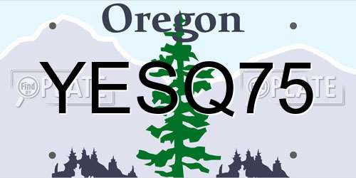 YESQ75 Oregon License Plate