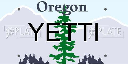 YETTI Oregon License Plate