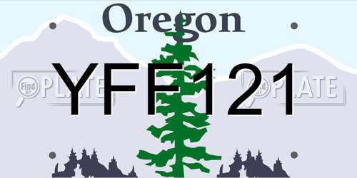 YFF121 Oregon License Plate