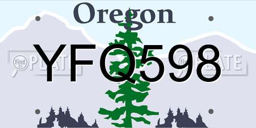 YFQ598 Oregon License Plate