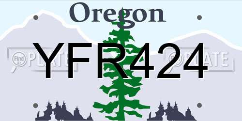 YFR424 Oregon License Plate