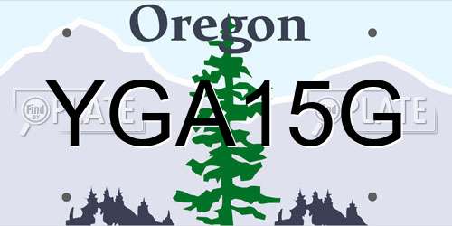 YGA15G Oregon License Plate