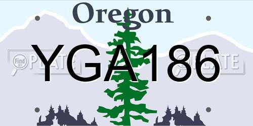 YGA186 Oregon License Plate