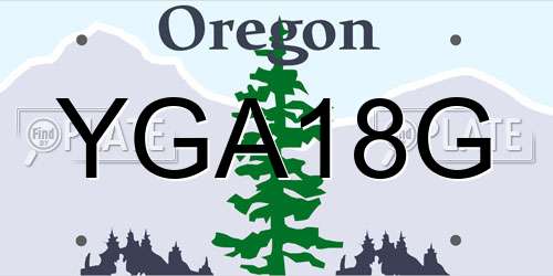 YGA18G Oregon License Plate