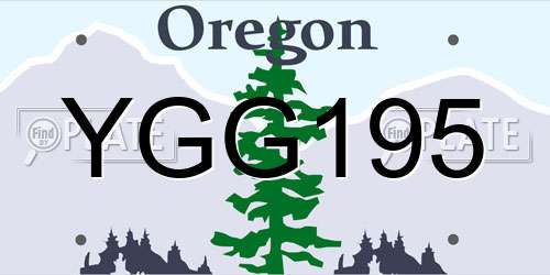 YGG195 Oregon License Plate
