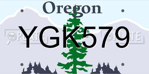 YGK579 Oregon License Plate