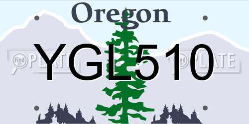 YGL510 Oregon License Plate