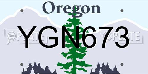 YGN673 Oregon License Plate