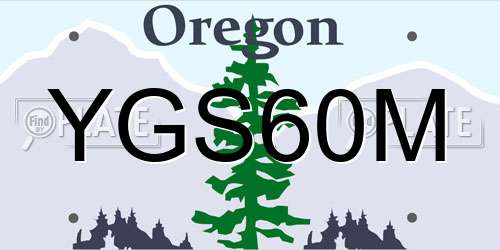 YGS60M Oregon License Plate