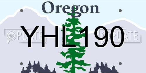 YHL190 Oregon License Plate