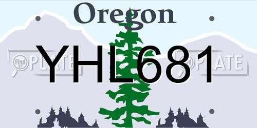 YHL681 Oregon License Plate