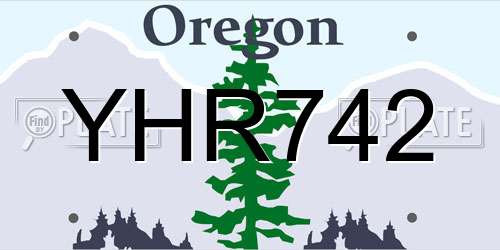 YHR742 Oregon License Plate