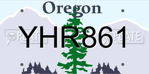 YHR861 Oregon License Plate