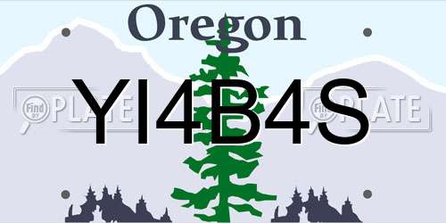 YI4B4S Oregon License Plate