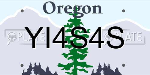 YI4S4S Oregon License Plate
