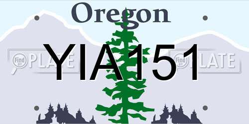YIA151 Oregon License Plate