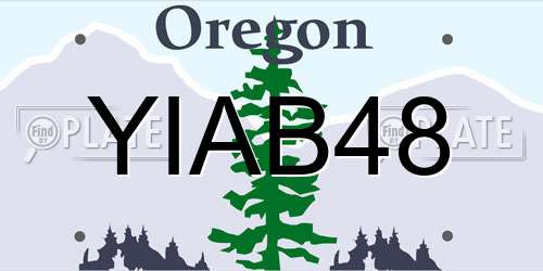 YIAB48 Oregon License Plate