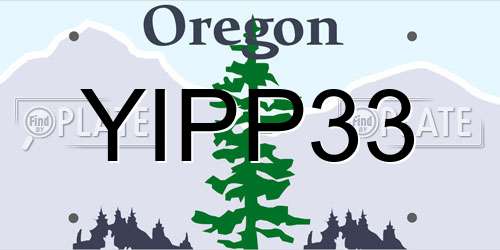 YIPP33 Oregon License Plate