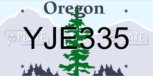 YJE335 Oregon License Plate
