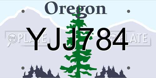 YJJ784 Oregon License Plate