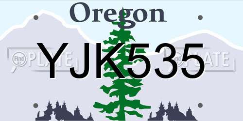 YJK535 Oregon License Plate