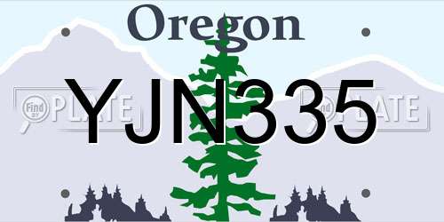 YJN335 Oregon License Plate