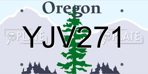 YJV271 Oregon License Plate
