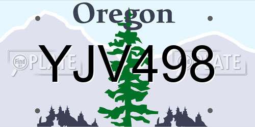 YJV498 Oregon License Plate