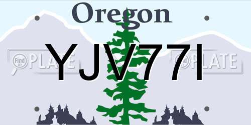 YJV77I Oregon License Plate