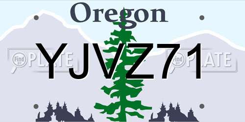YJVZ71 Oregon License Plate