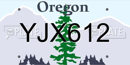 YJX612 Oregon License Plate