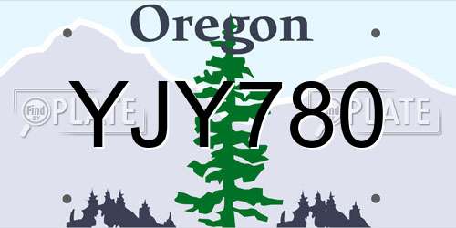 YJY780 Oregon License Plate